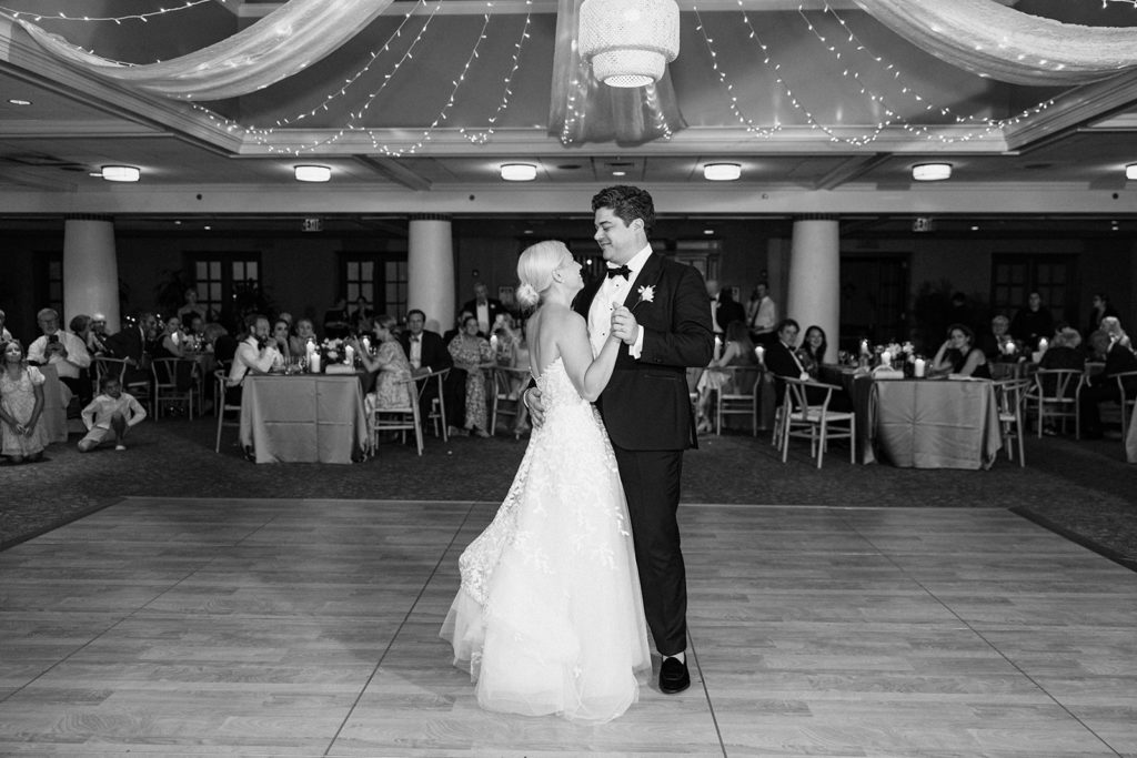 Bride and groom dancing for wedding in PA