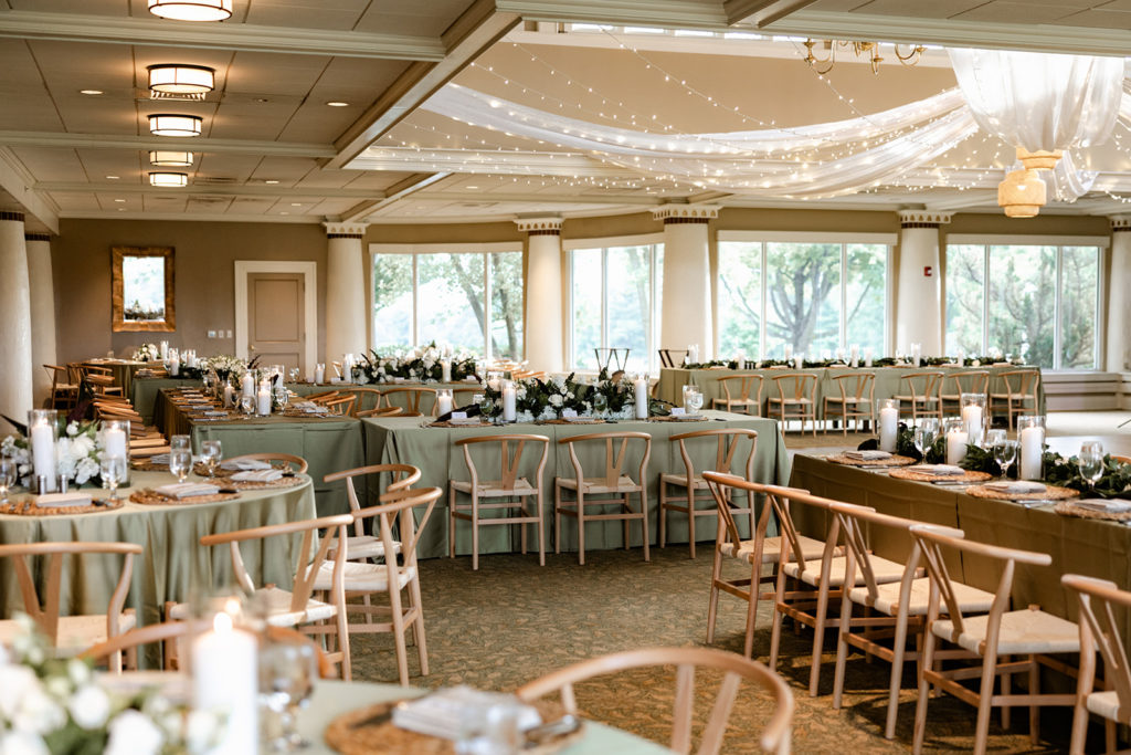 Wedding reception seating and decor