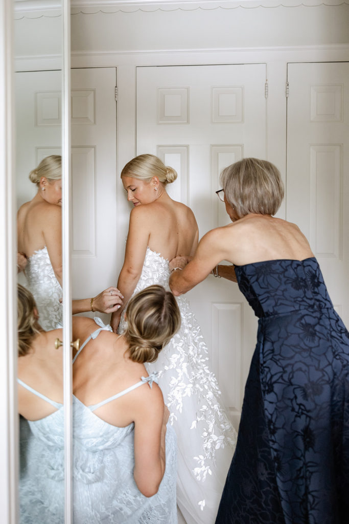 Bride getting ready for her wedding in PA