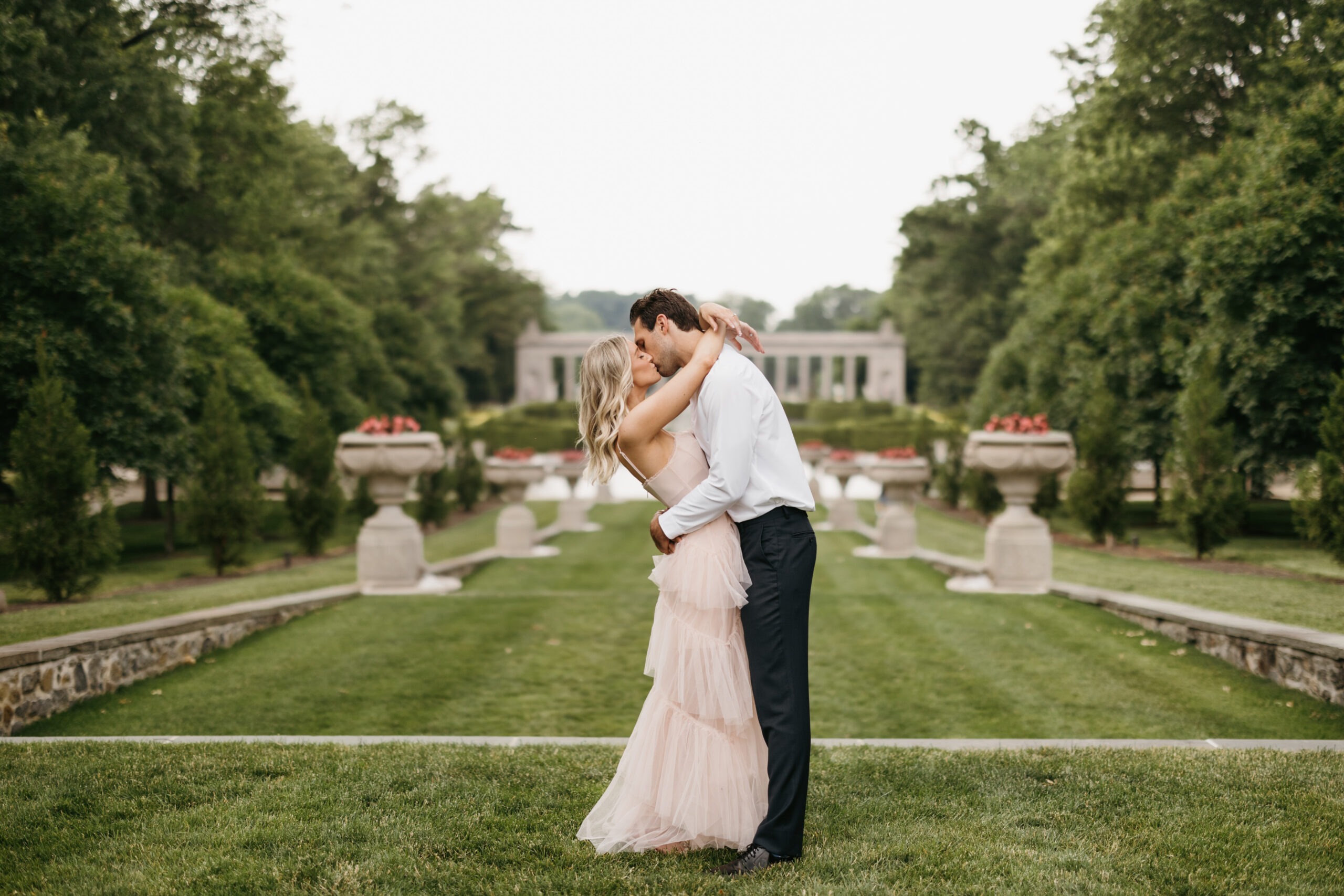 This Nemours Estate engagement session was everything! This estate is a French neoclassical mansion located in Wilmington, DE that was built to resemble a French château. It truly made us feel like we jet set to France for their engagement session.